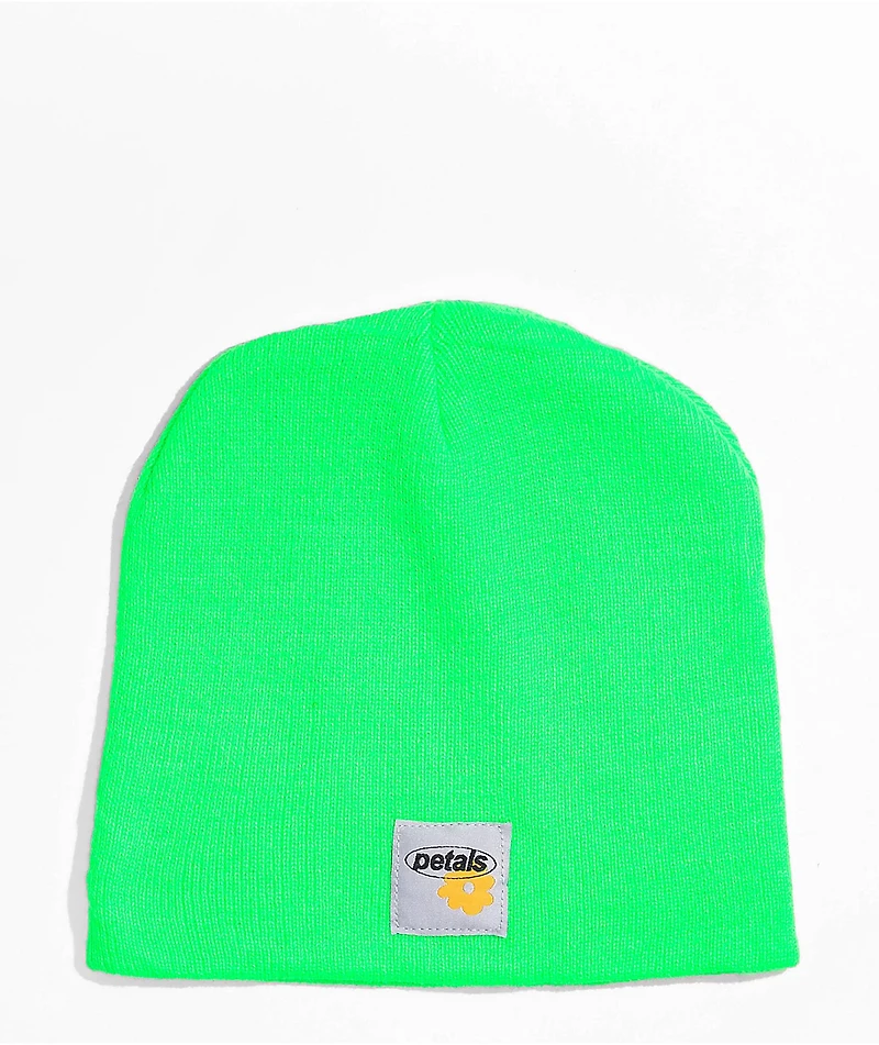 Petals and Peacocks Green Skull Cap Beanie