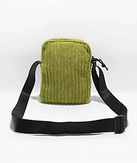 Petals and Peacocks Jumbo Lime Corduroy Crossbody Bag