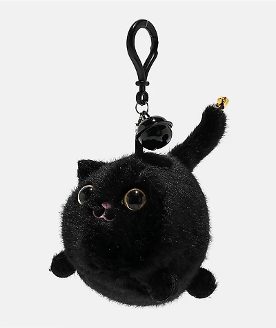 Petals and Peacocks Kitty Black Plush Bag Charm