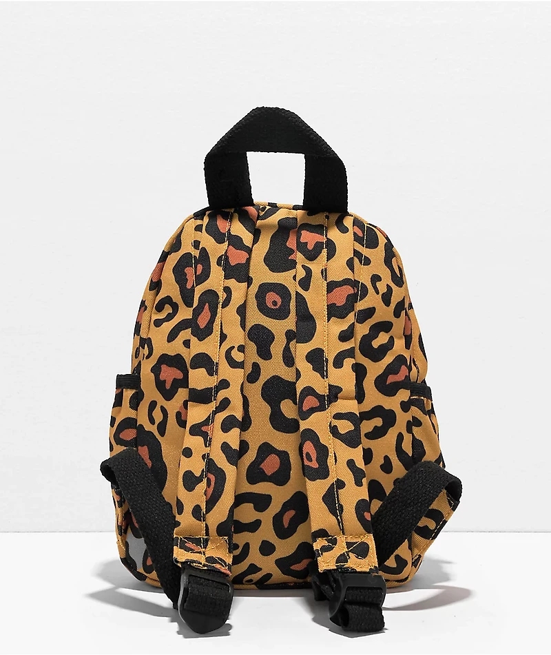 Petals and Peacocks Leopard Tan Mini Backpack