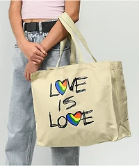 Petals and Peacocks Love Is Love Tote Bag