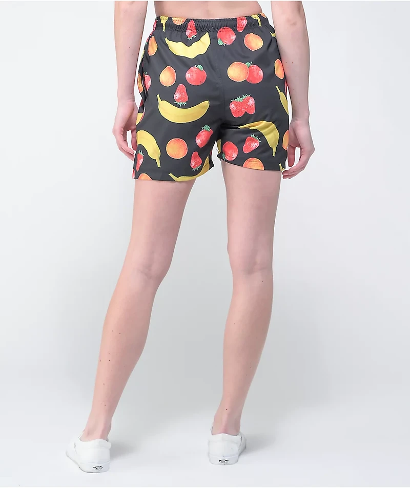 Petals and Peacocks Mixed Fruit Black Board Shorts