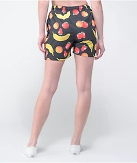 Petals and Peacocks Mixed Fruit Black Board Shorts