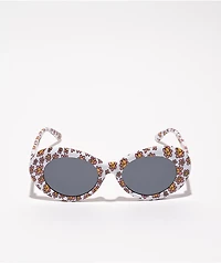 Petals and Peacocks Nevermind White Floral Sunglasses