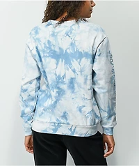 Petals and Peacocks Peace & Blue Tie Dye Crewneck Sweatshirt