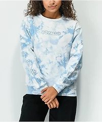 Petals and Peacocks Peace & Blue Tie Dye Crewneck Sweatshirt