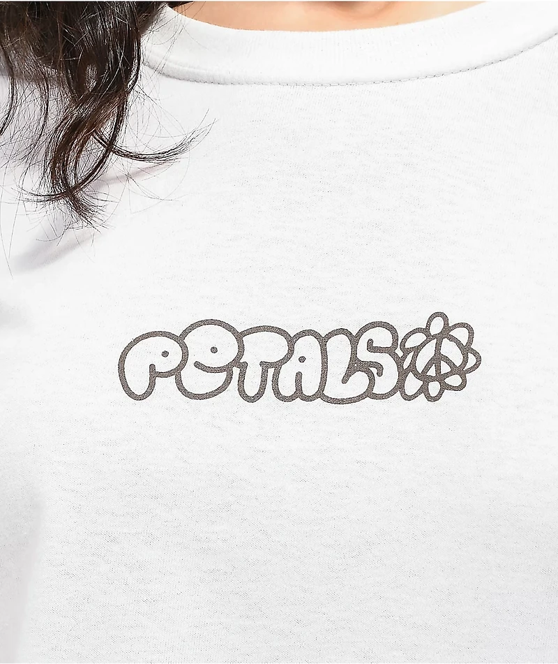 Petals and Peacocks Positive Lava White T-Shirt