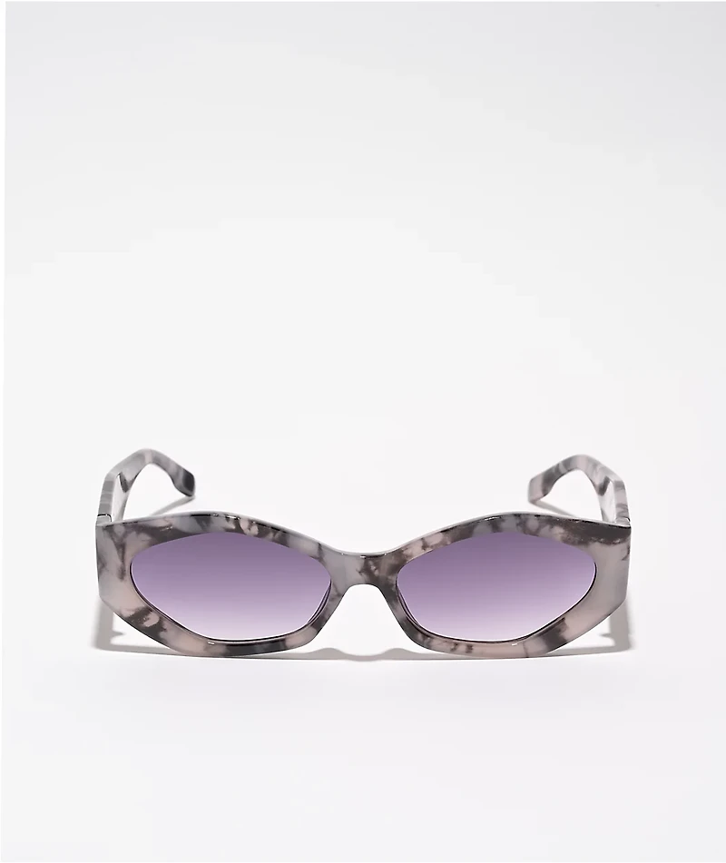 Petals and Peacocks Pre-Cautions Black & Grey Marble Sunglasses