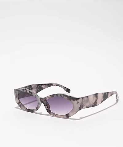 Petals and Peacocks Pre-Cautions Black & Grey Marble Sunglasses