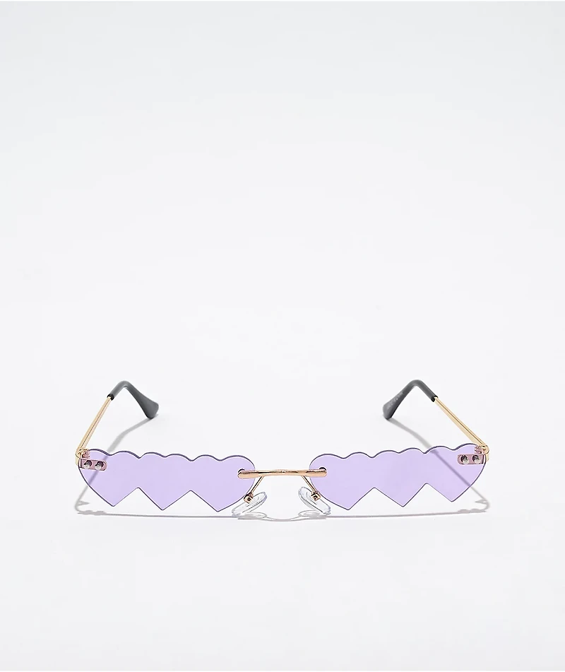 Petals and Peacocks Purple Hearts Purple Sunglasses
