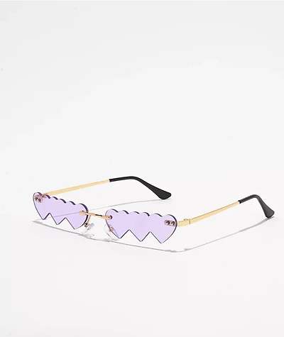 Petals and Peacocks Purple Hearts Purple Sunglasses