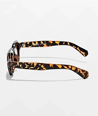 Petals and Peacocks Quantum Leopard Print Brown Sunglasses