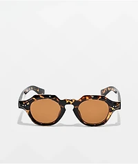 Petals and Peacocks Quantum Leopard Print Brown Sunglasses