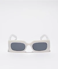 Petals and Peacocks Rhubic 2.0 Frosted White Sunglasses