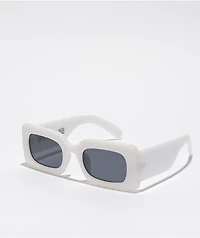Petals and Peacocks Rhubic 2.0 Frosted White Sunglasses