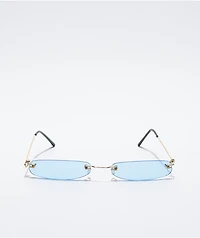 Petals and Peacocks Solesta Slim Frameless Blue Sunglasses