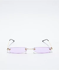 Petals and Peacocks Solesta Slim Frameless Purple Sunglasses