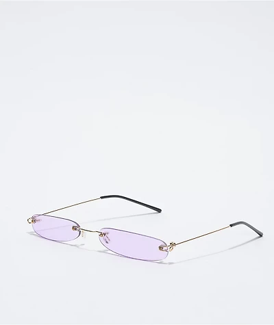 Petals and Peacocks Solesta Slim Frameless Purple Sunglasses