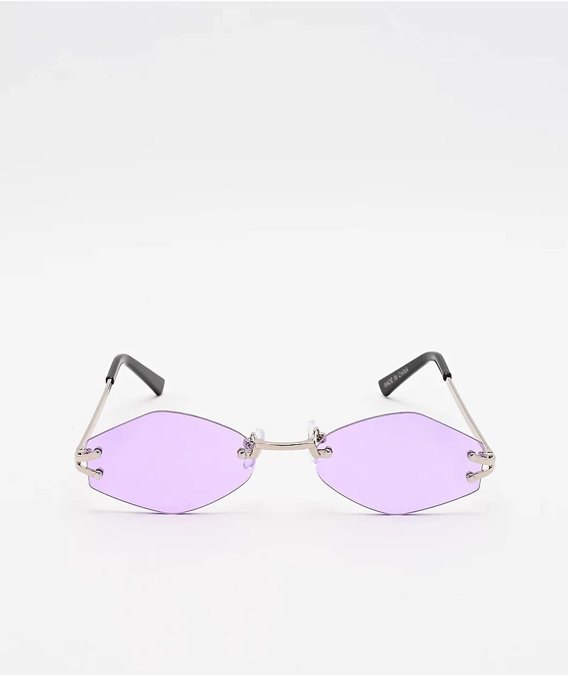 Petals and Peacocks Spears Purple Mini Frameless Sunglasses