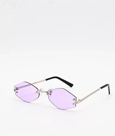 Petals and Peacocks Spears Purple Mini Frameless Sunglasses
