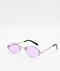 Petals and Peacocks Spears Purple Mini Frameless Sunglasses
