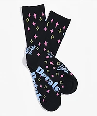 Petals and Peacocks Strive Black Crew Socks