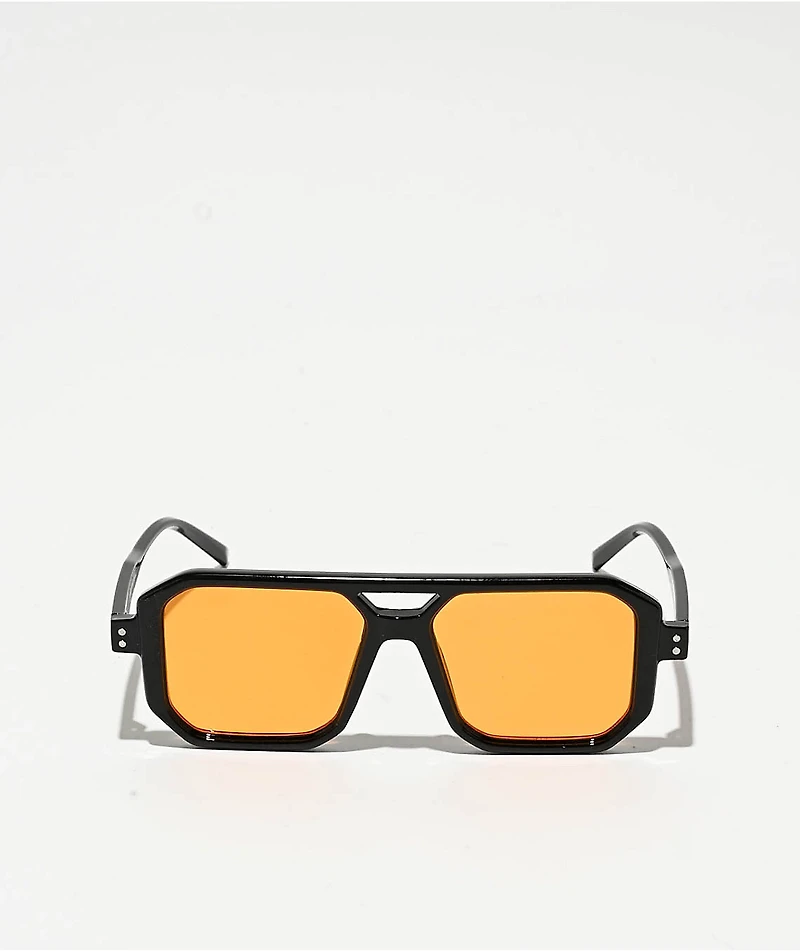 Petals and Peacocks Velouri Black & Orange Sunglasses