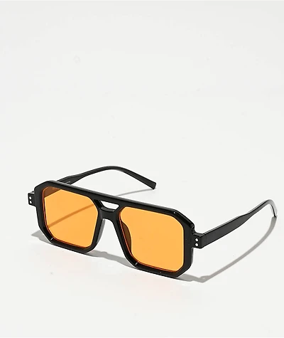 Petals and Peacocks Velouri Black & Orange Sunglasses