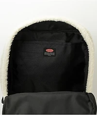 Petals and Peacocks White Sherpa Mini Backpack