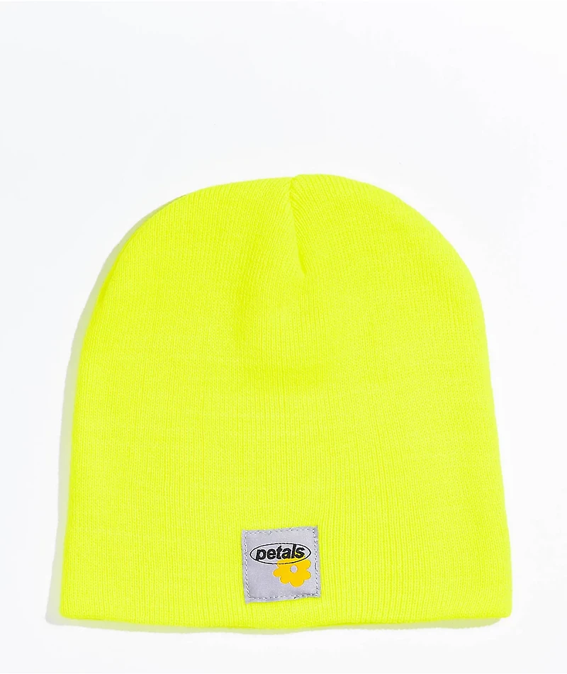 Petals and Peacocks Yellow Skull Cap Beanie