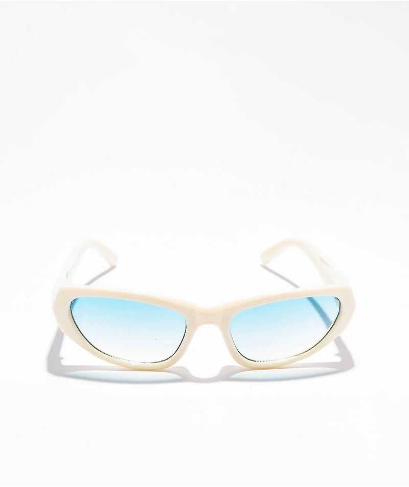 Petals by Petals & Peacocks Alpha Y2K Beige Sunglasses