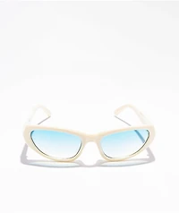 Petals by Petals & Peacocks Alpha Y2K Beige Sunglasses