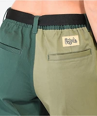 Petals by & Peacocks Patchwork Green Elastic Waist Pants