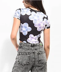 Petals by And Peacocks Butterfly Garden Black Crop T-Shirt