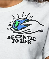 Petals by and Peacocks Be Gentle White T-Shirt