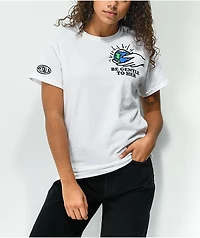 Petals by and Peacocks Be Gentle White T-Shirt