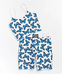 Petals by and Peacocks Butterffly Effect White Spaghetti Strap Tank Top