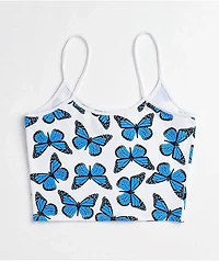 Petals by and Peacocks Butterffly Effect White Spaghetti Strap Tank Top