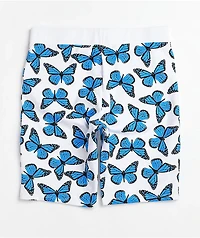 Petals by and Peacocks Butterfly Effect White Bike Shorts