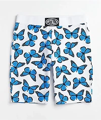 Petals by and Peacocks Butterfly Effect White Bike Shorts