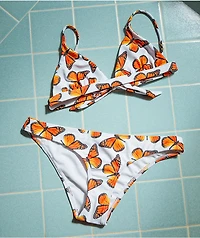 Petals by and Peacocks Butterfly Effect White Cheeky Bikini Bottom