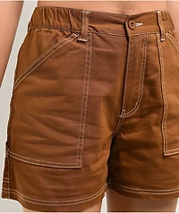 Petals by and Peacocks Construct Painter Brown Shorts
