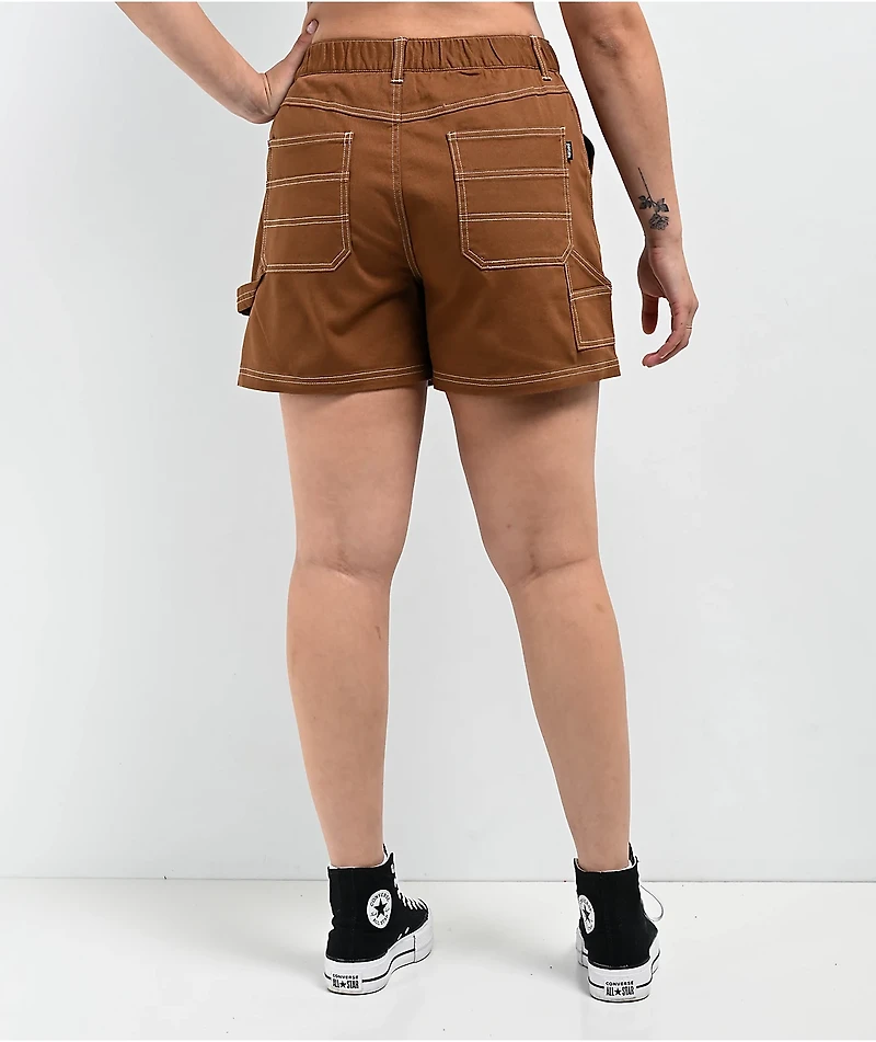 Petals by and Peacocks Construct Painter Brown Shorts