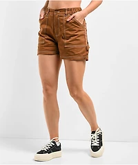 Petals by and Peacocks Construct Painter Brown Shorts