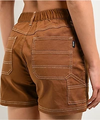 Petals by and Peacocks Construct Painter Brown Shorts