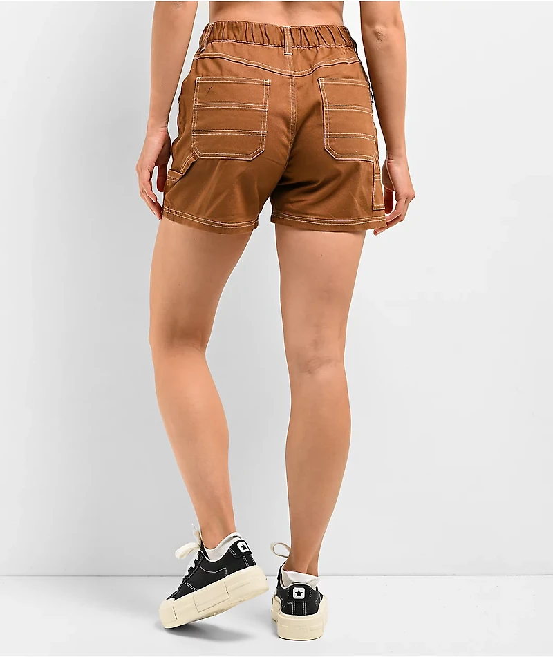 Petals by and Peacocks Construct Painter Brown Shorts