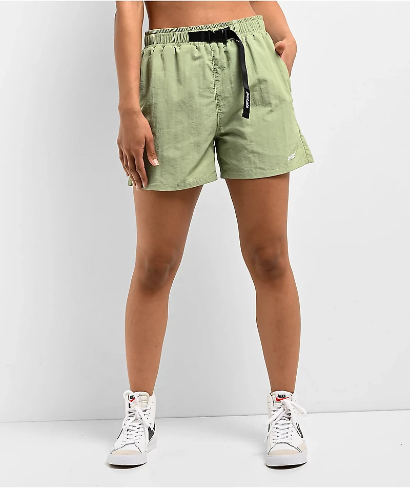 Petals by and Peacocks Cruise Sage Green Tech Shorts