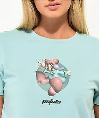 Petals by and Peacocks Electric Lady Teal Crop T-Shirt