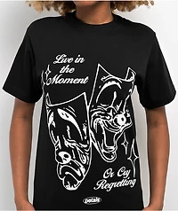 Petals by and Peacocks Enjoy Life Black T-Shirt
