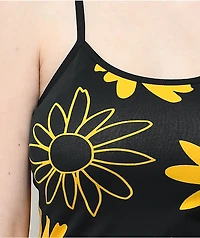 Petals by and Peacocks Floral Field Black Tank Top Dress